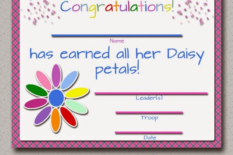Free Printable Daisy Scout Certificates
