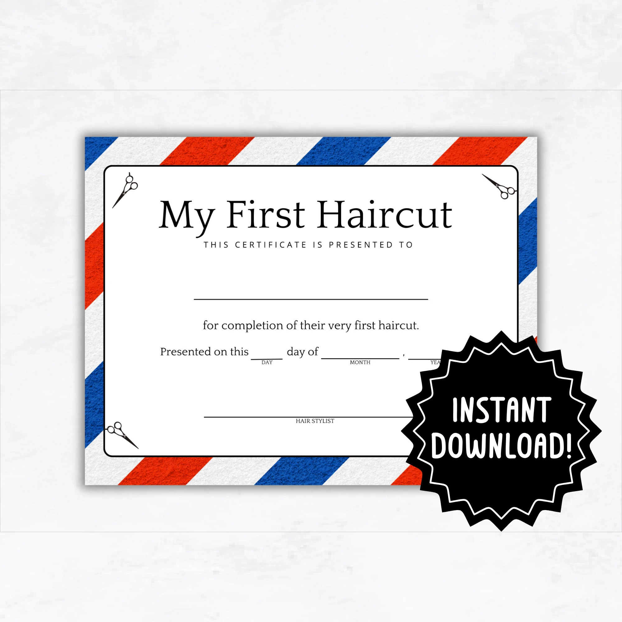 Free First Haircut Certificate Printable