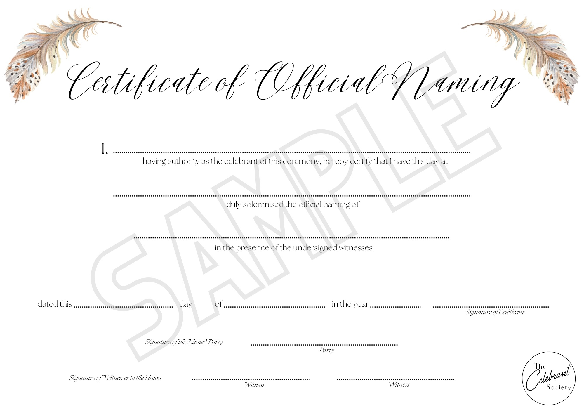 Printable Naming Ceremony Certificates Printable Naming Ceremony Certificates