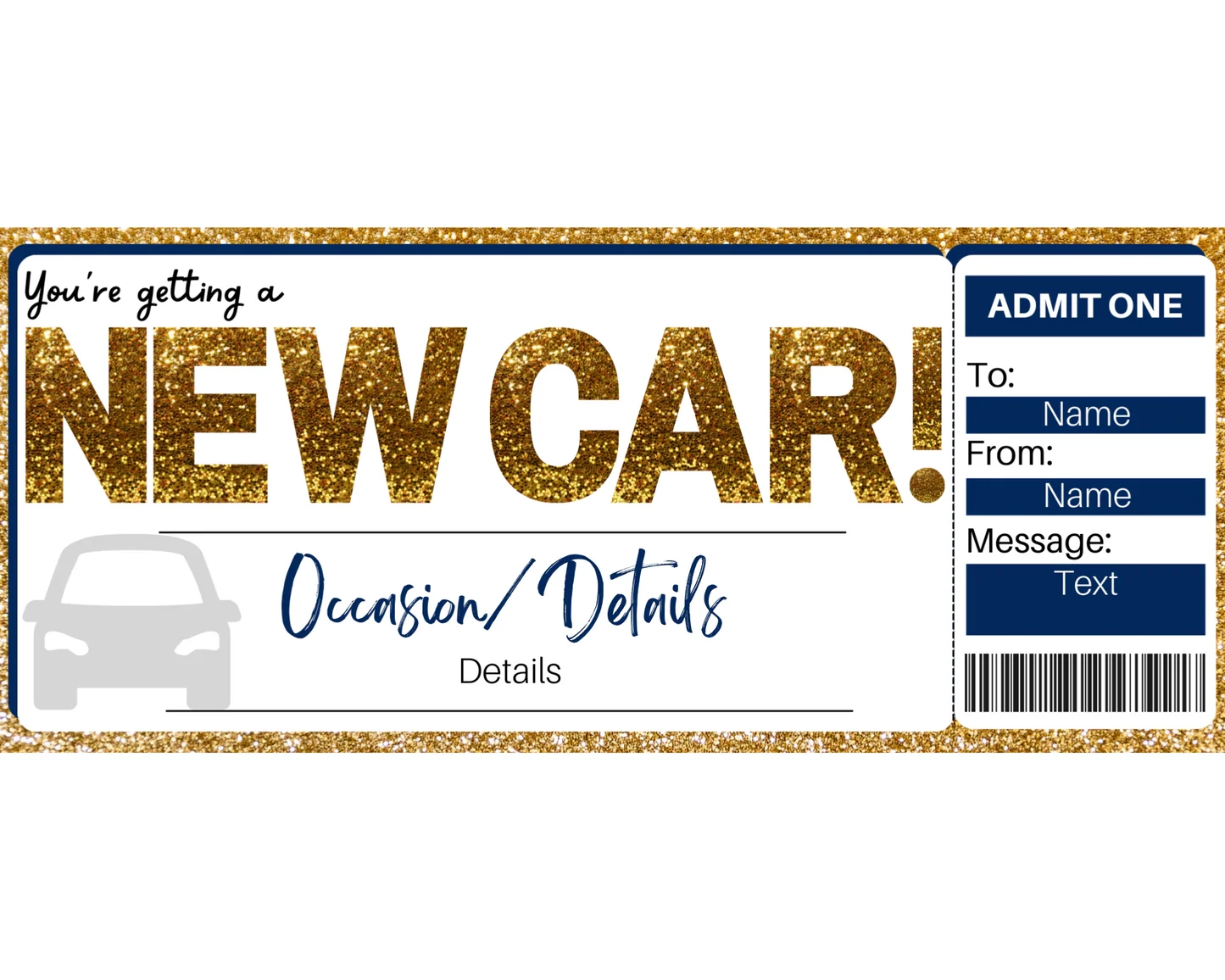 Printable Gift Certificate Template Car