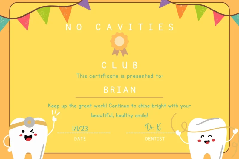Free Printable No Cavities Certificate