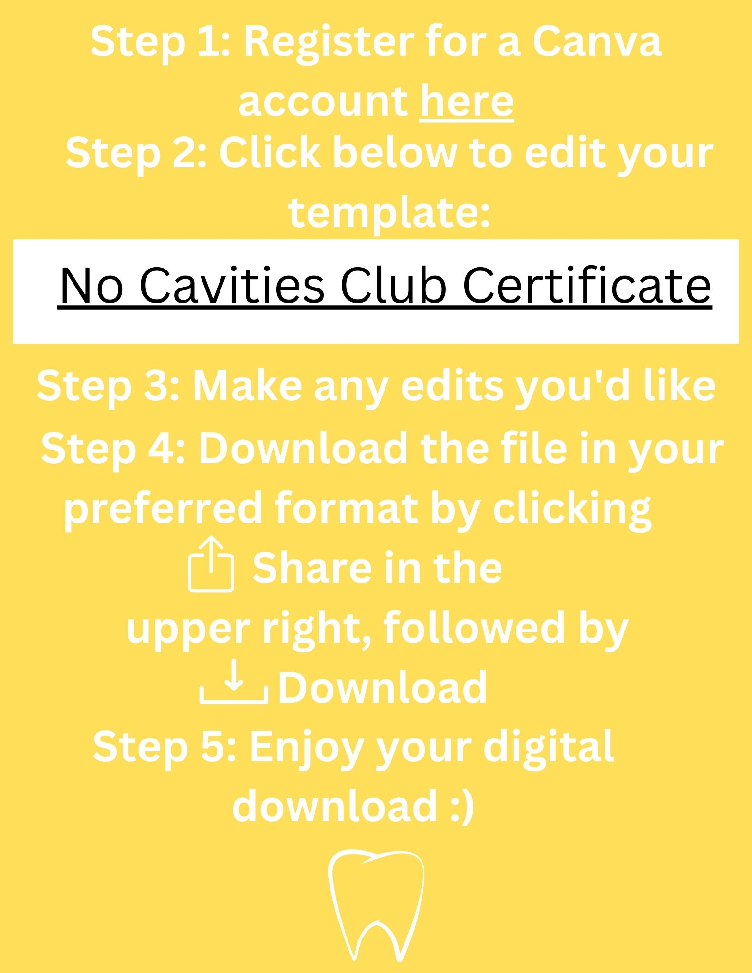 No Cavities Club Dental Certificate Editable Digital Download Etsy
