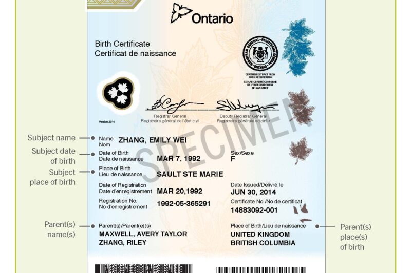 Service Ontario Birth Certificate Printable Application