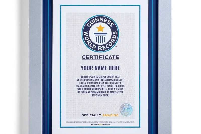 Printable Guinness World Record Certificate
