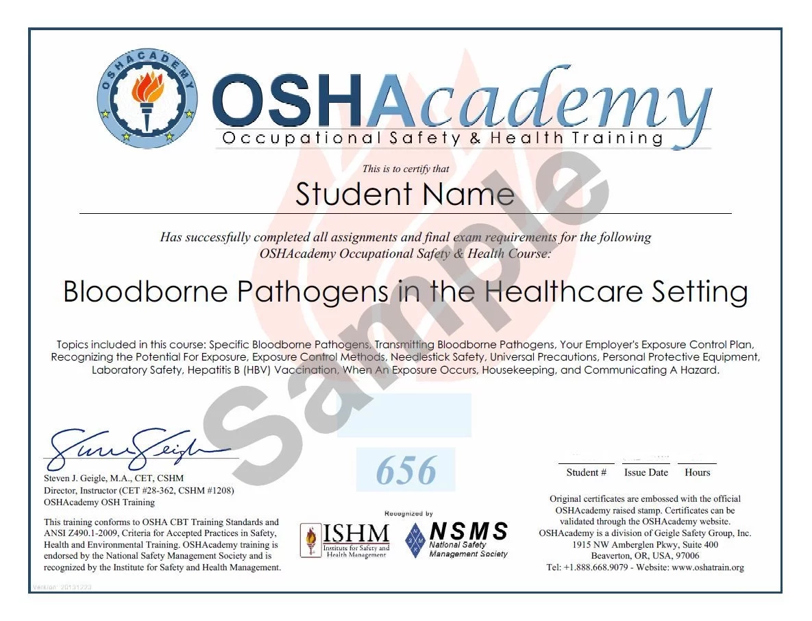 Osha Bloodborne Pathogen Training Certificate Two Package Template Osha Bloodborne Pathogen Training Certificate Two Package Template