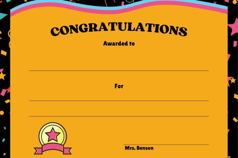 Printable Certificates Confetti
