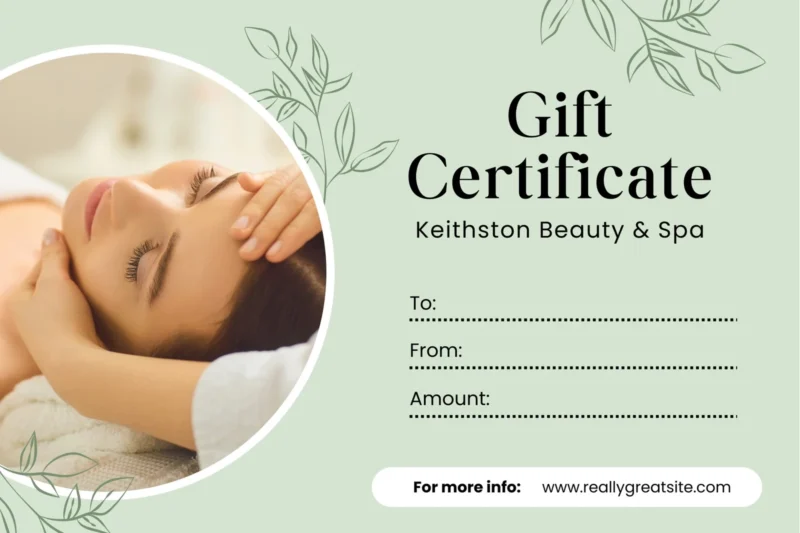 Printable Gift Certificate Template Spa