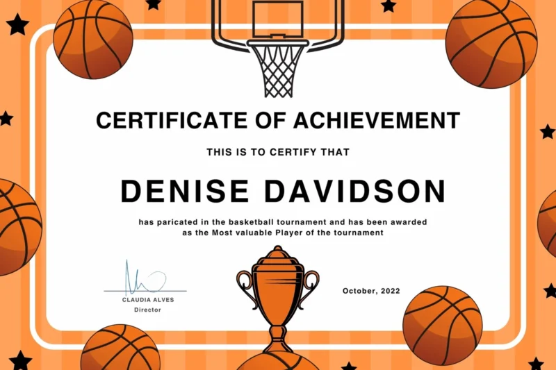 Free Printable Sports Certificates Of Achievement