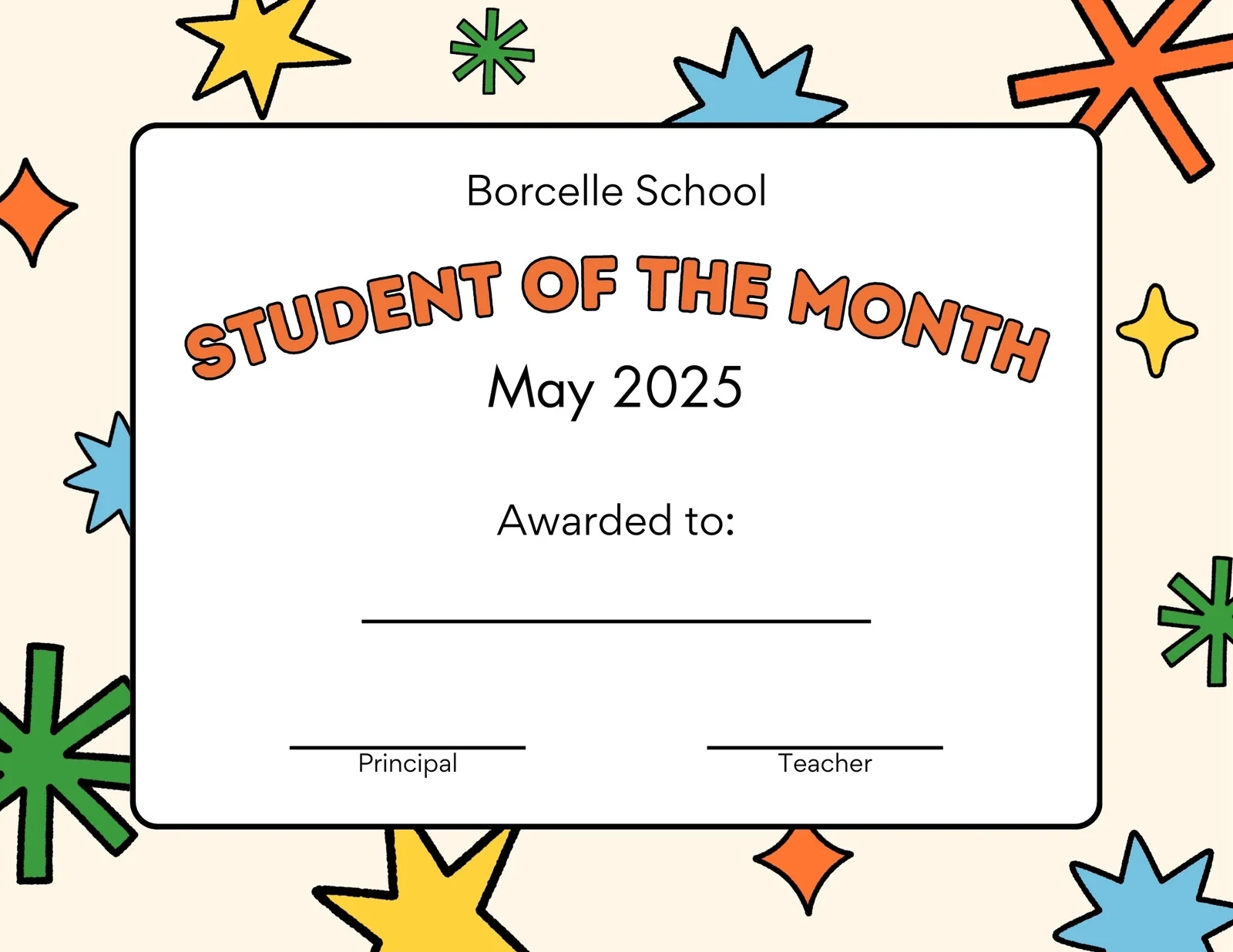 Free Printable Award Certificate Star