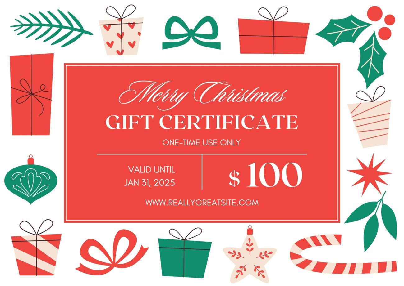Page 7 Free Printable Custom Christmas Gift Certificate Templates Canva