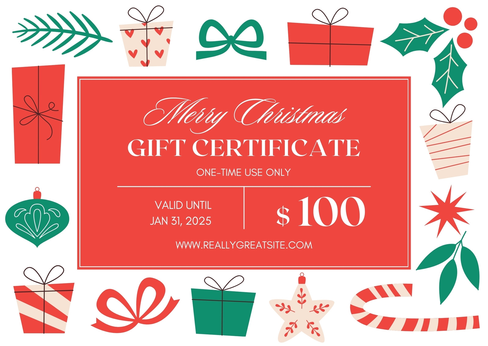 Page 7 Free Printable Custom Christmas Gift Certificate Templates Canva