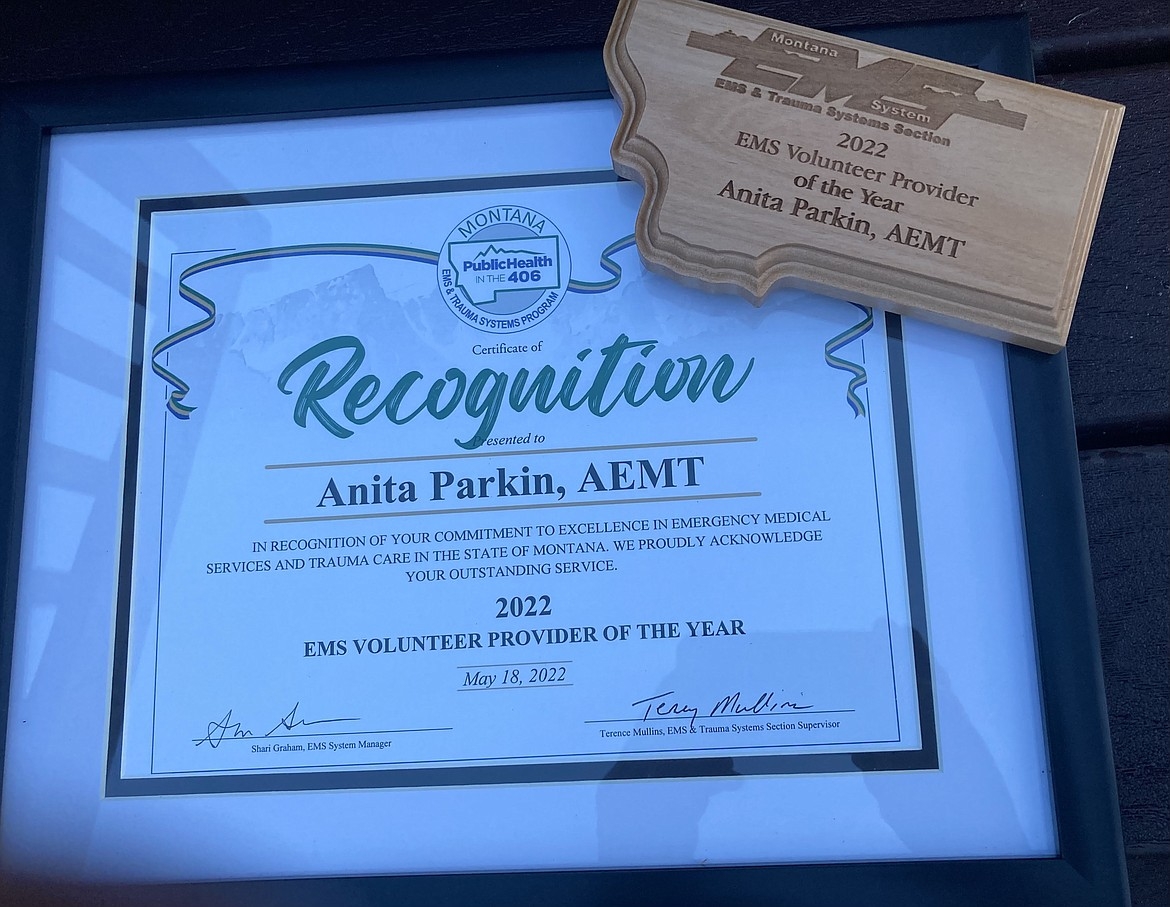 Parkins Earns Volunteer EMS Provider Of The Year Award Valley Press Mineral Independent