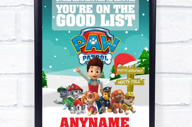 Paw Patrol Printable Certificate