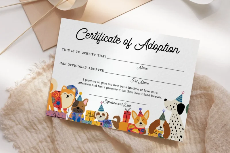 Printable Paw Patrol Adoption Certificate