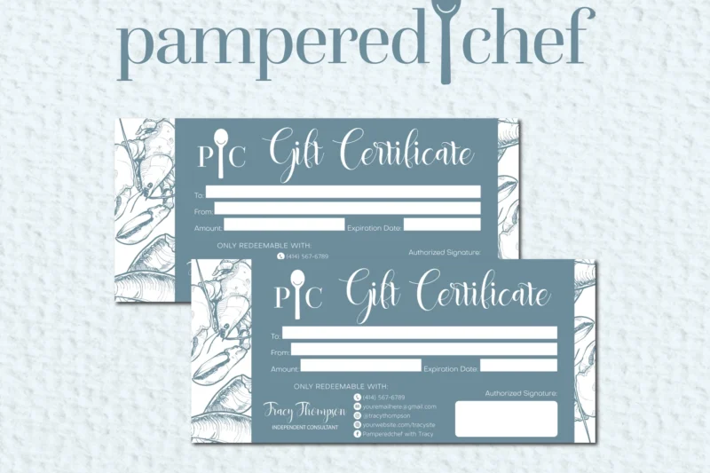Free Printable Gift Certificates Pampered Chef