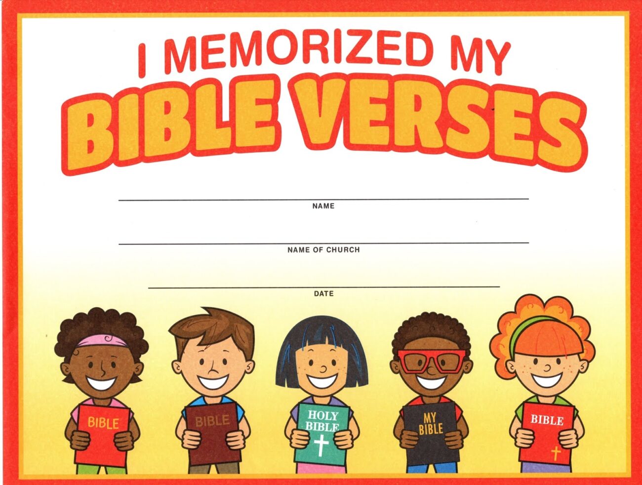 Petersham Bible Book Tract Depot Memory Verse Certificate