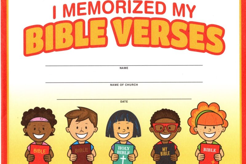 Printable Memory Verse Certificates