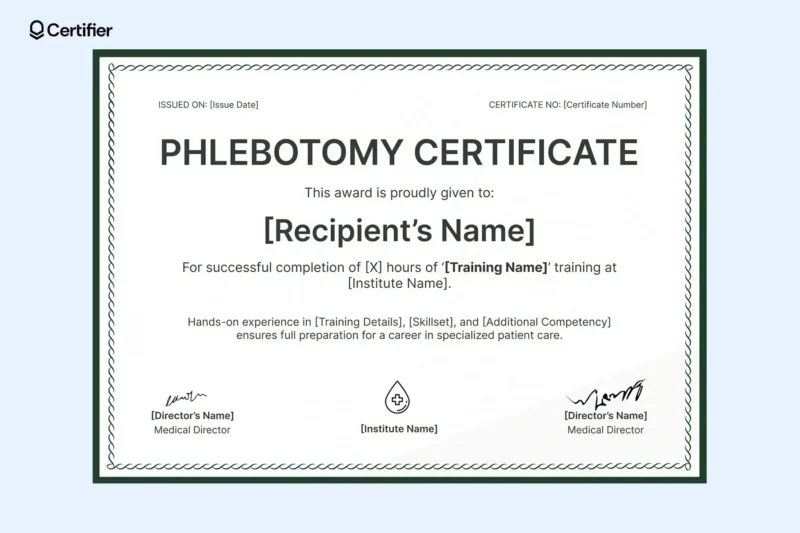 Printable Phlebotomy Certification