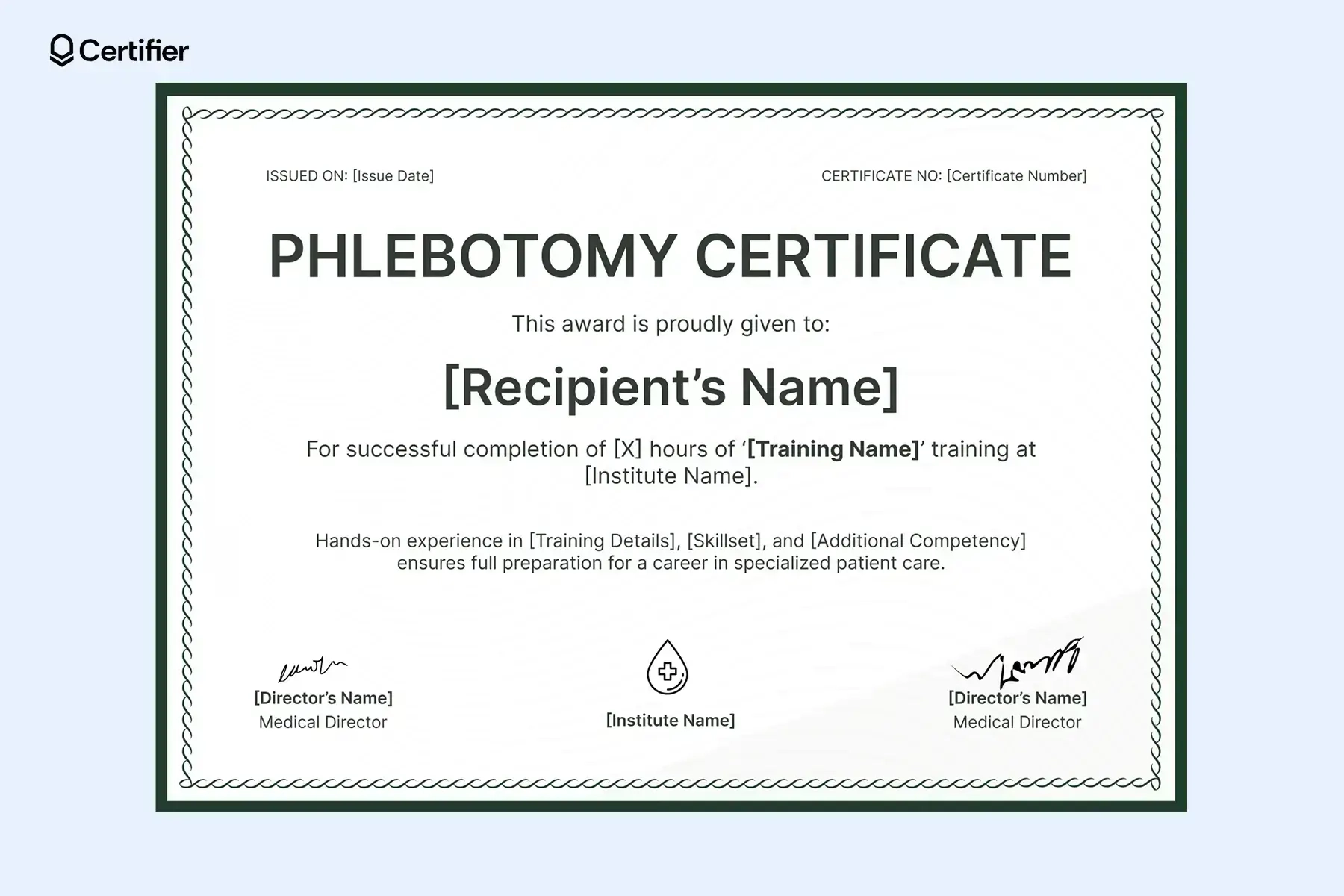 Phlebotomy Certificate Templates Free And Customizable Phlebotomy Certificate Templates Free And Customizable