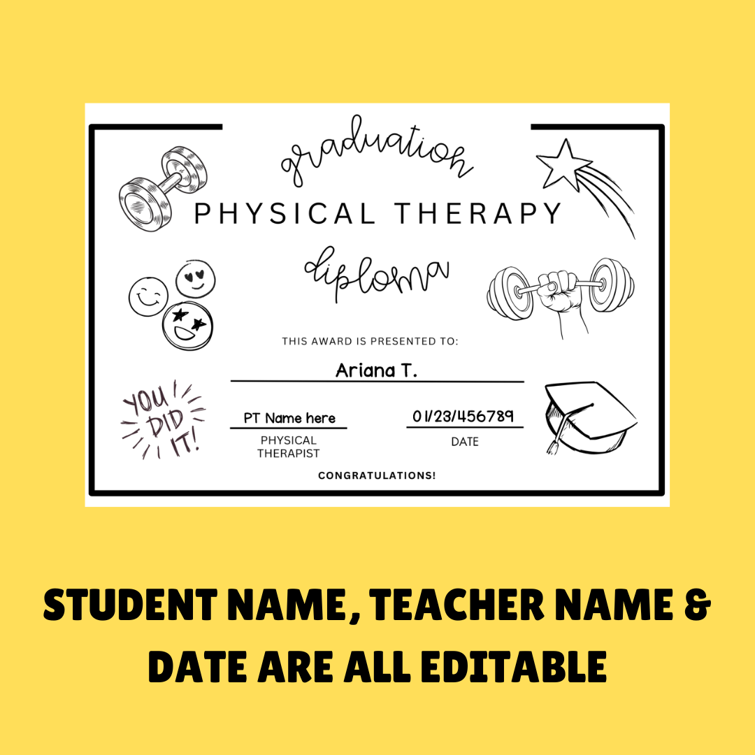 Physical Therapy Occupational Therapy Speech Therapy Graduation Diplomas Classful