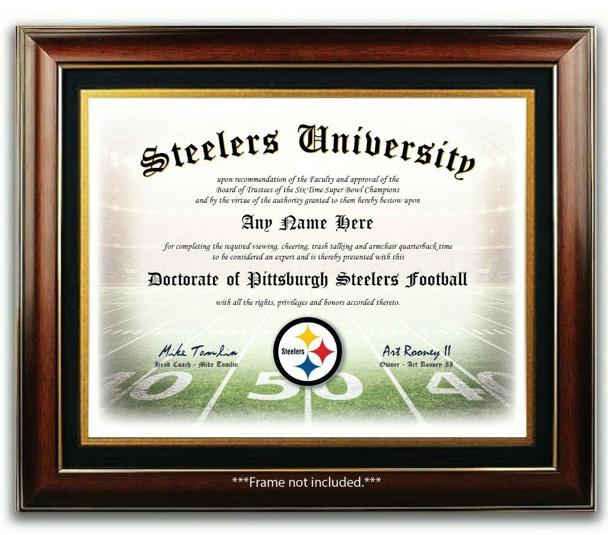 Printable Steelers Nation Fan Certificate