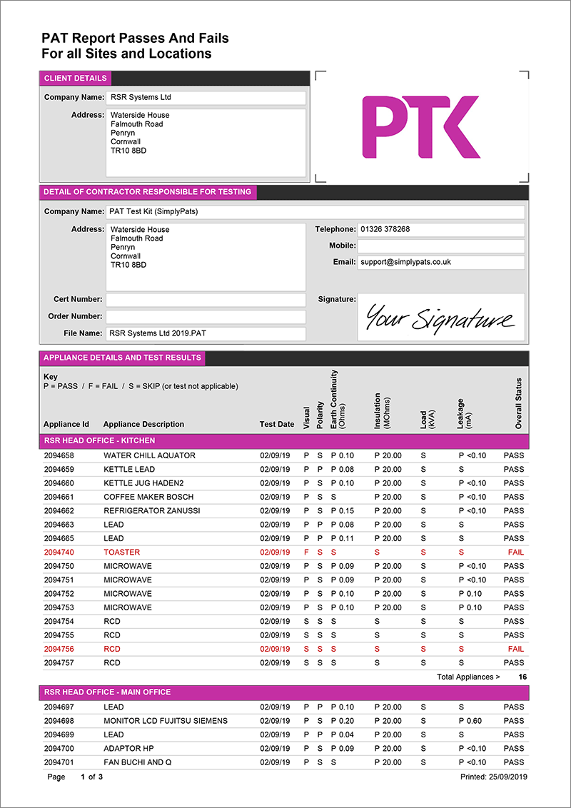 Portable Appliance Testing Reports And Certification In SimplyPats V7 PAT Test Kit Portable Appliance Testing Reports And Certification In SimplyPats V7 PAT Test Kit