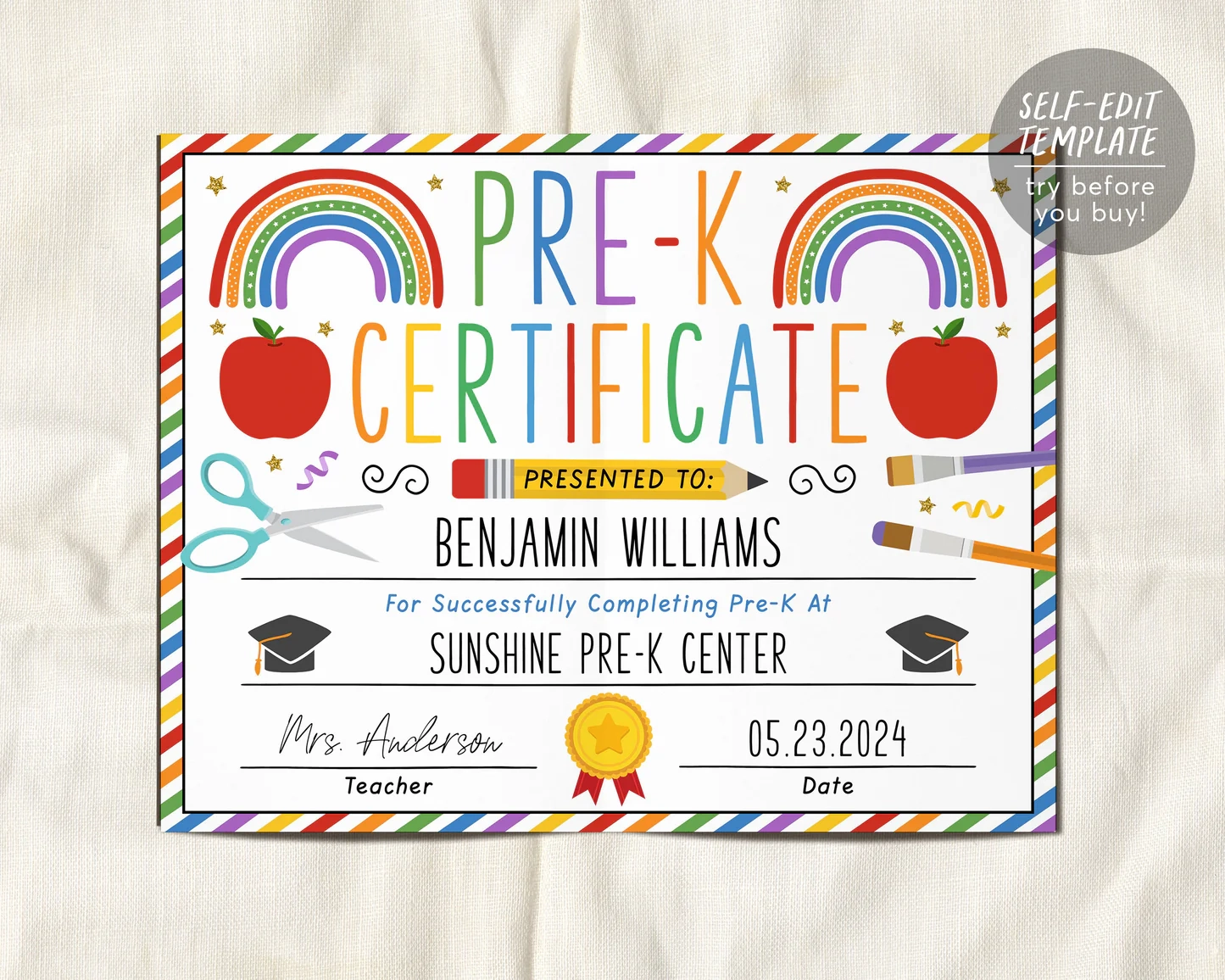 Printable Pre-K Certificates