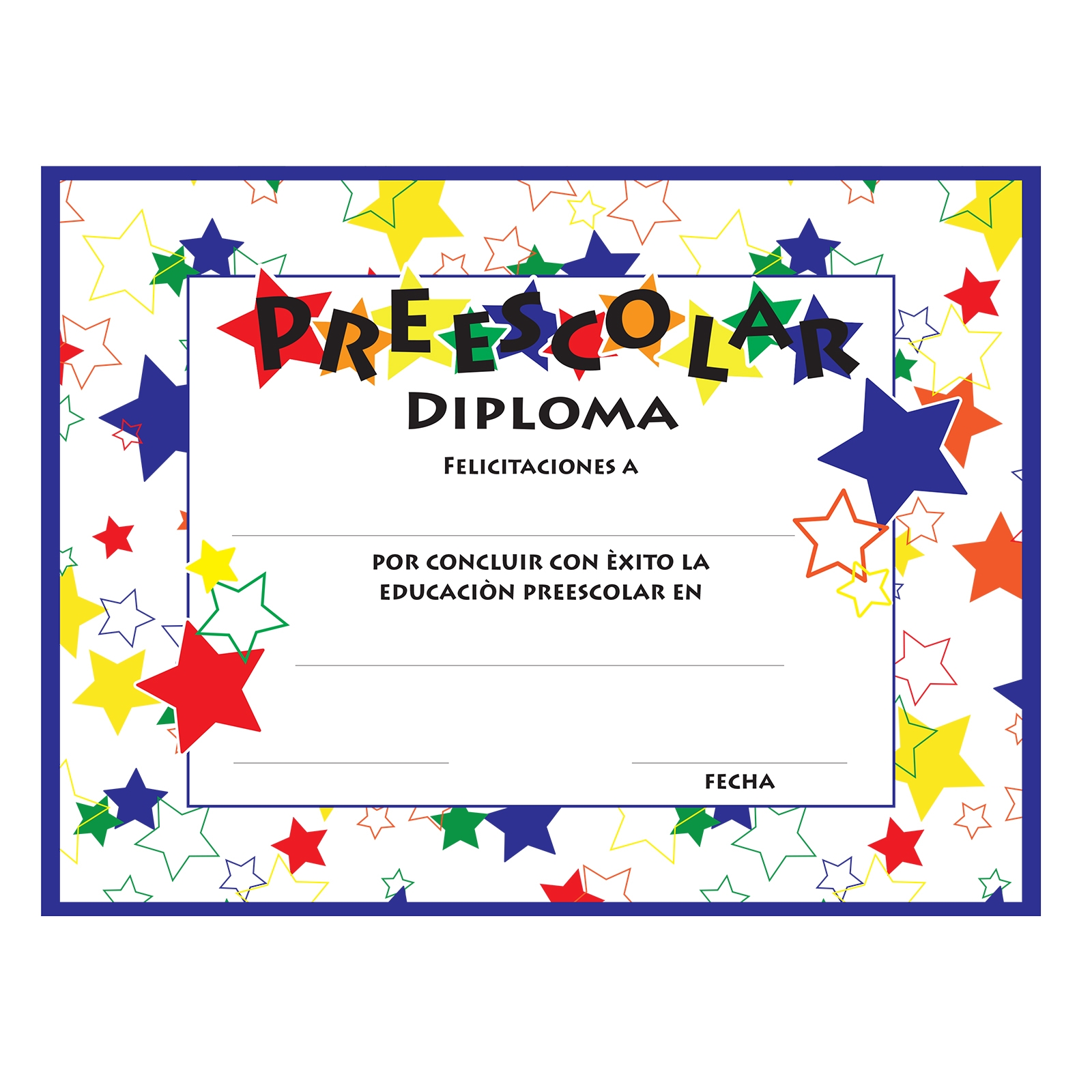 Printable Spanish Certificate For Preschool