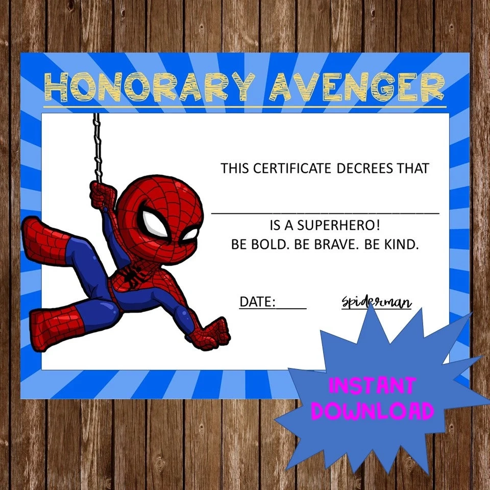 Superhero Certificate Free Printable Superhero Certificate Free Printable
