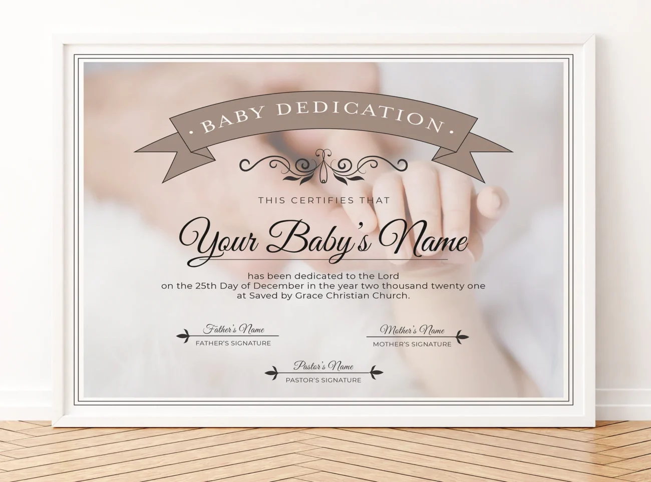 Printable Baby Dedication Certificate Editable Baby Christening Certificate INSTANT DOWNLOAD Etsy