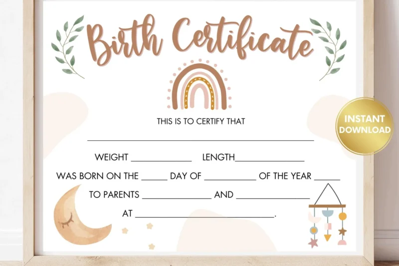 Printable Baby Certificates Pinterest