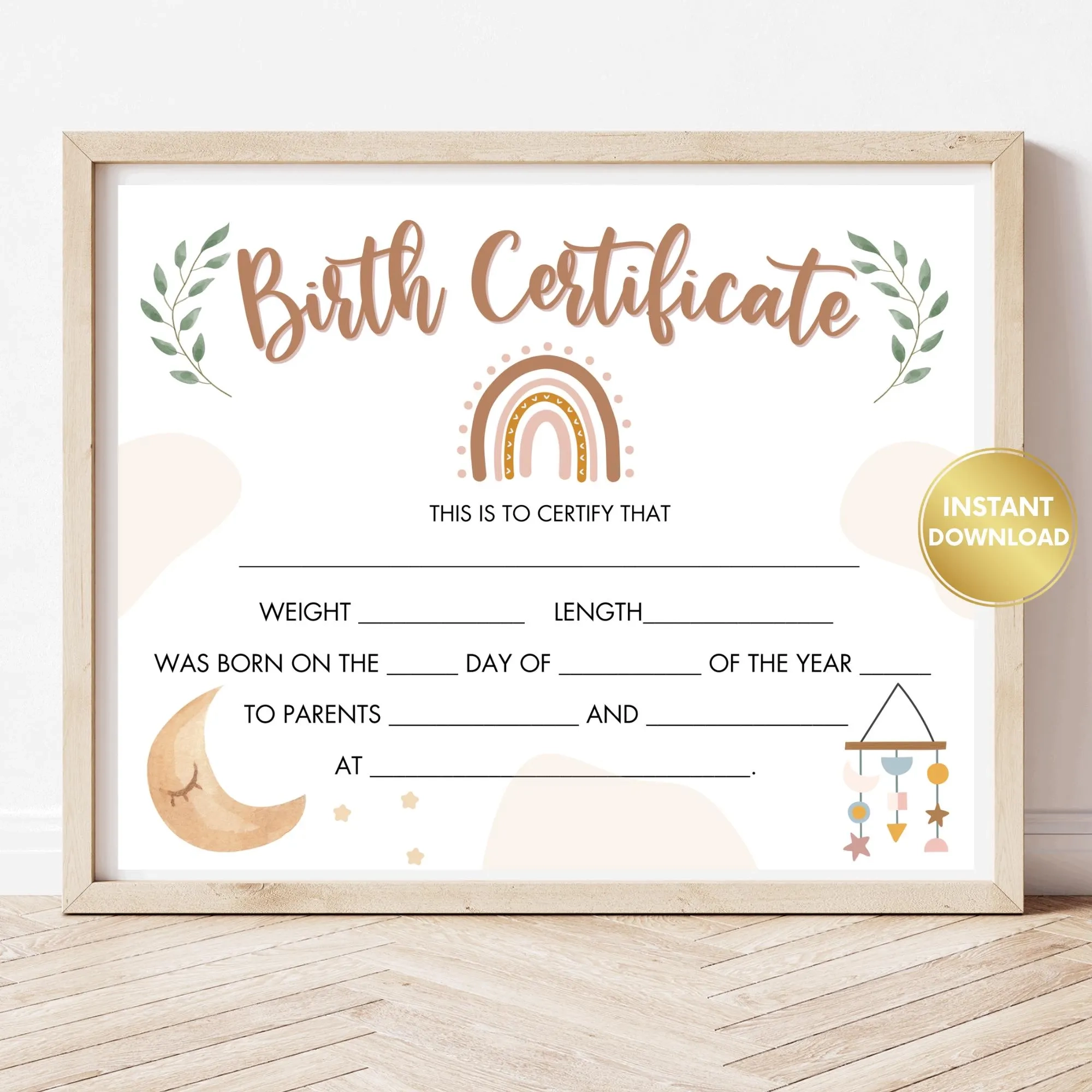 Printable Baby Girl Birth Certificate Keepsake Certificate PDF Etsy Printable Baby Girl Birth Certificate Keepsake Certificate PDF Etsy