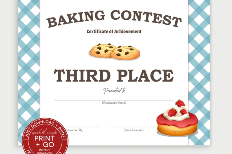 Free Printable Baking Certificates