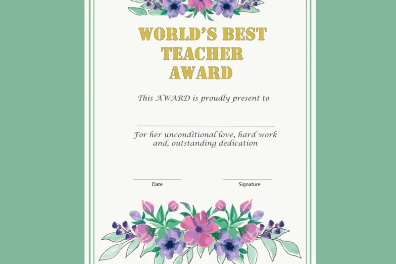 Free Printable Best Teacher Certificates