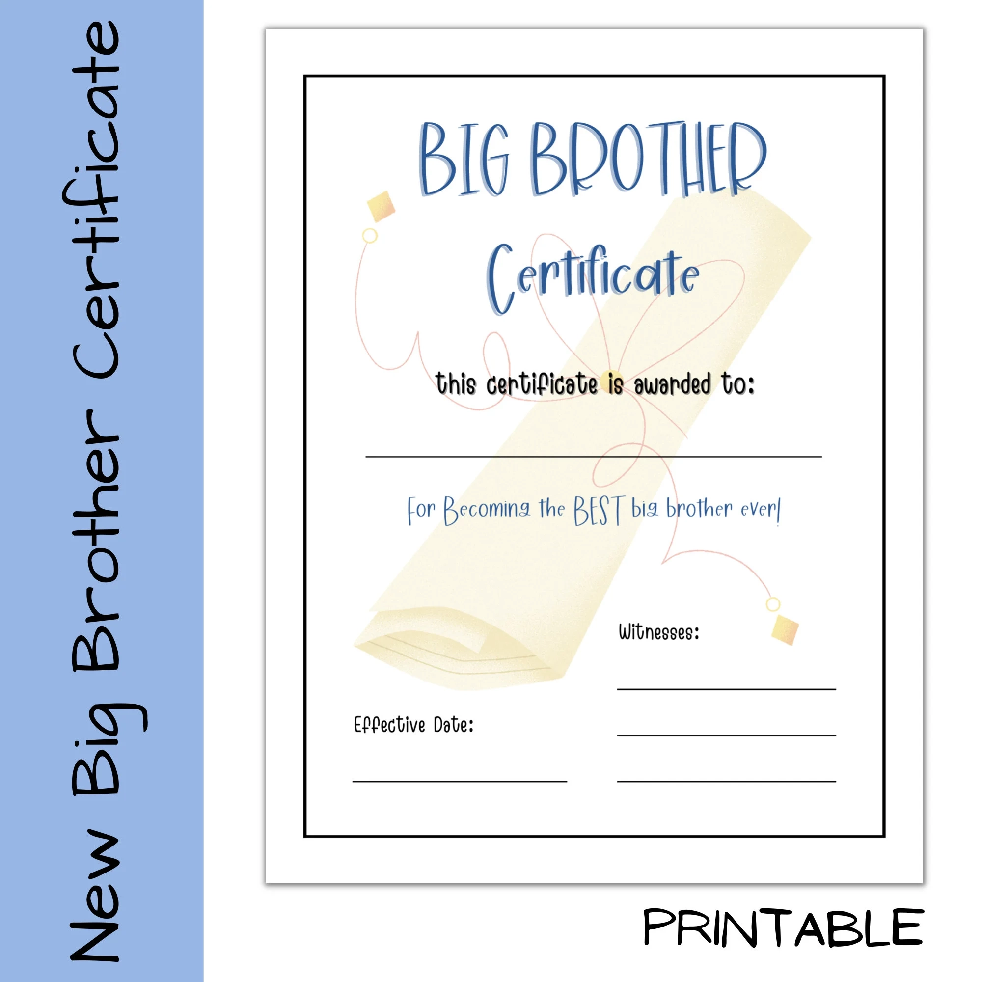 Printable Big Brother Certificate Promoted To Big Brother Instant Download Etsy Printable Big Brother Certificate Promoted To Big Brother Instant Download Etsy