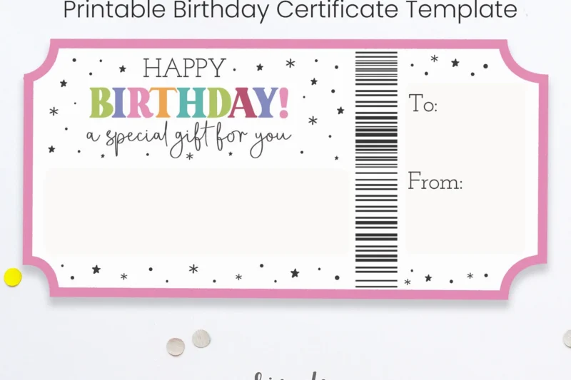 Birthday Certificate Printables