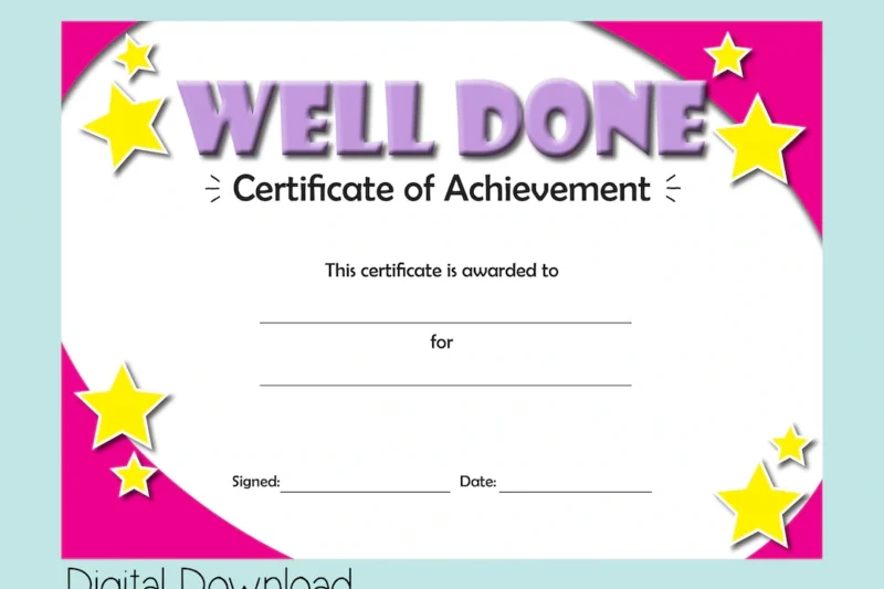 Free Printable Job Well Done Certificates