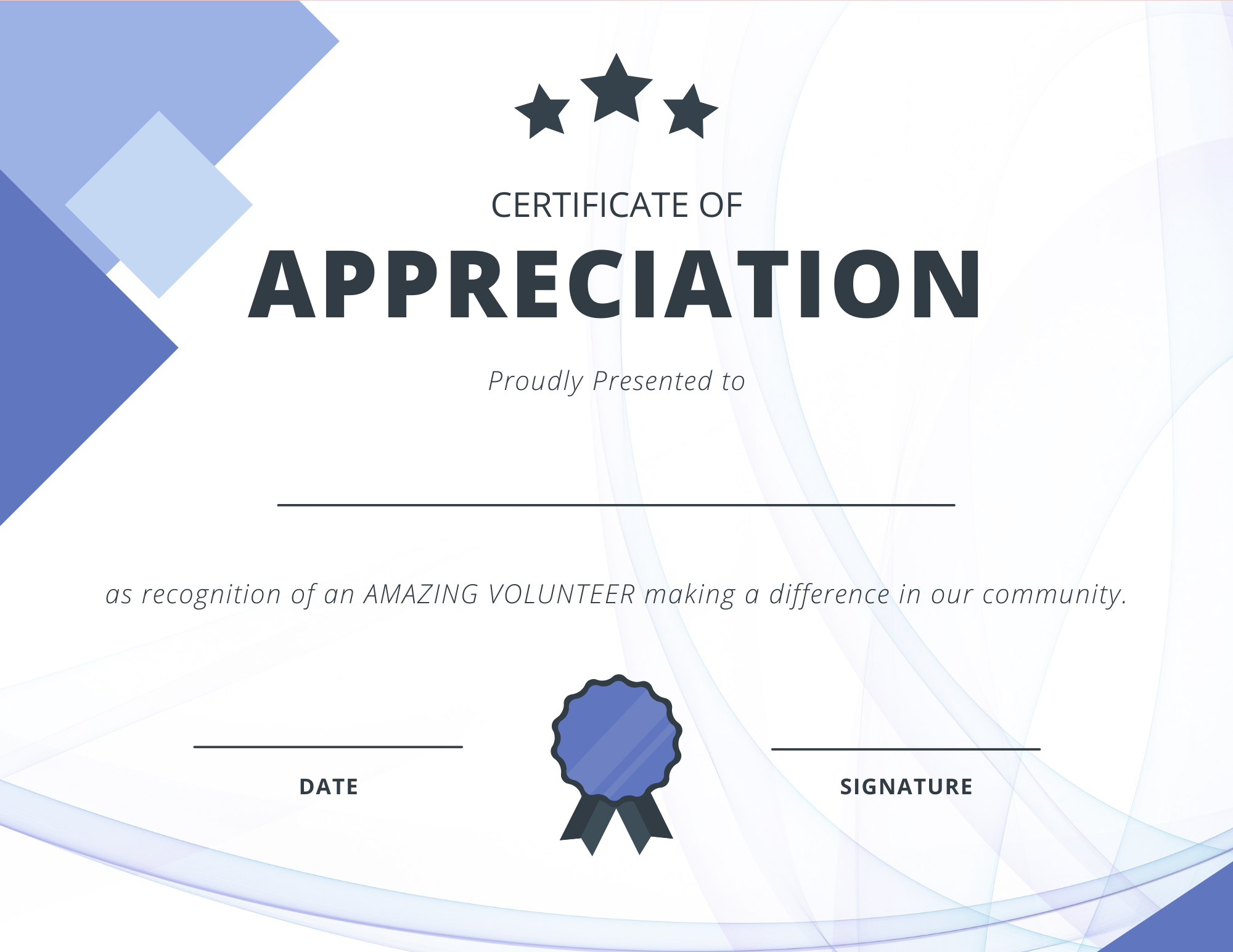 Printable Certificates Of Appreciation Templates