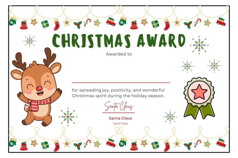 Free Printable Christmas Certificates For Students