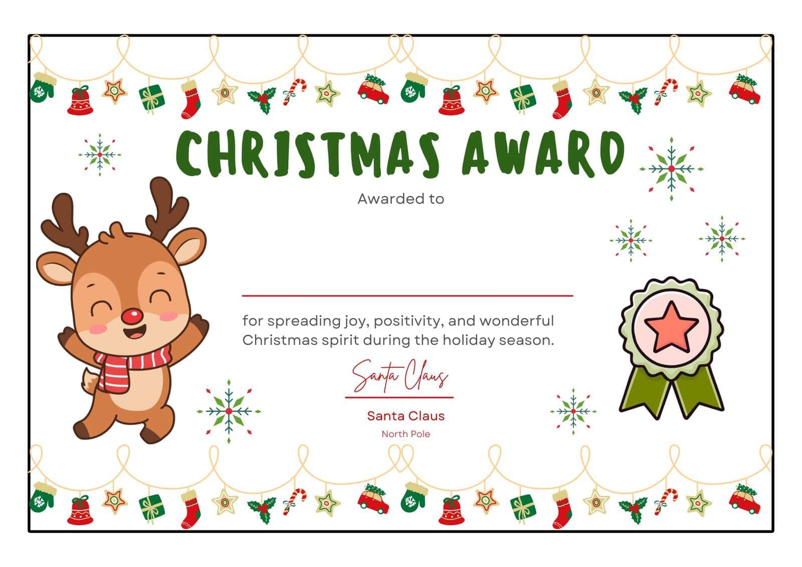 Printable Editable Christmas Certificates Printable Editable Christmas Certificates