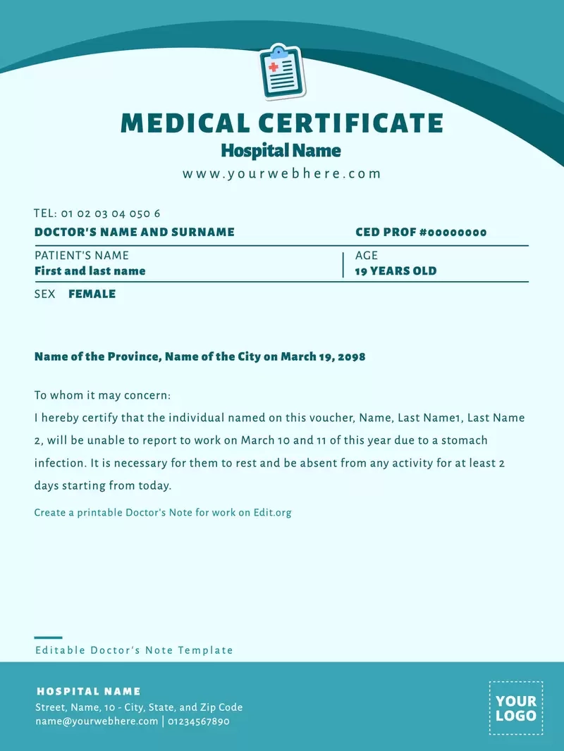 Printable Self Certification Sick Note