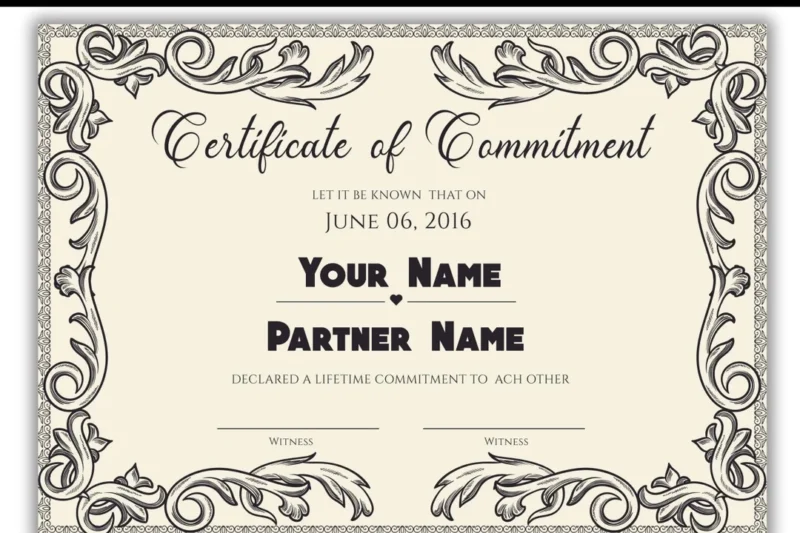 Free Printable Online Commitment Certificate