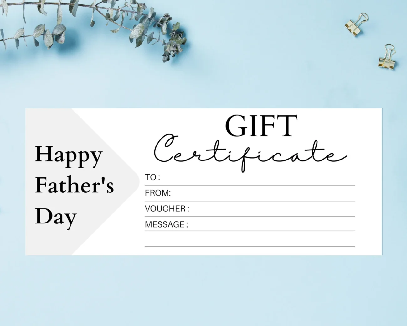 Printable Father s Day Gift Certificate Template Gift Voucher Gift Card Instant Download Happy Father s Day Gift Idea Etsy