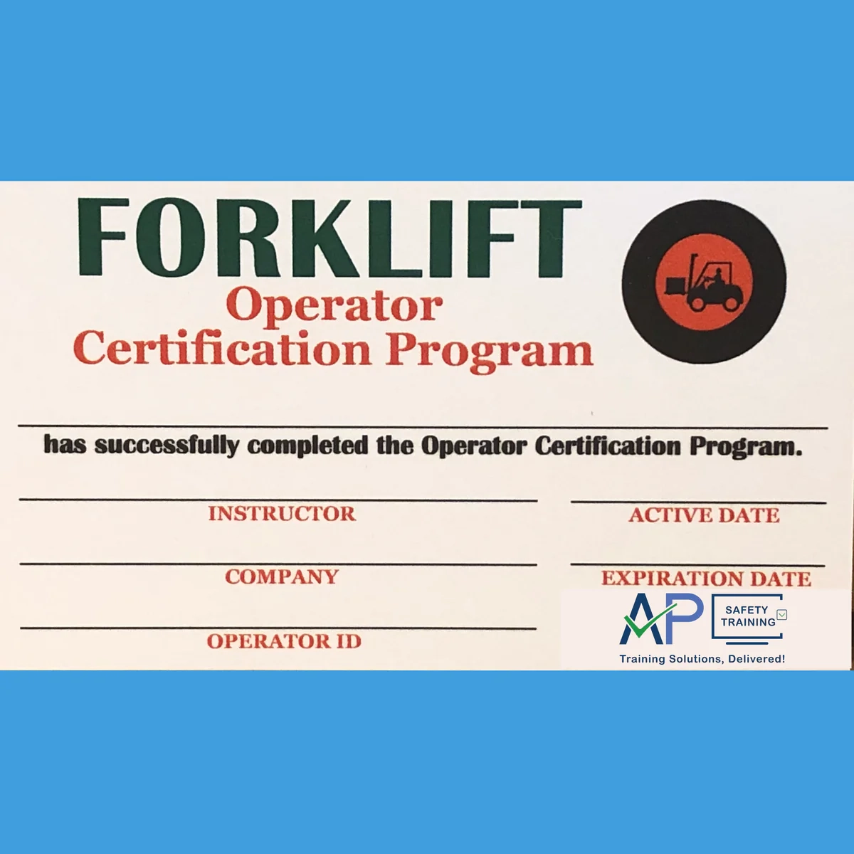 Printable Forklift Certification Cards Printable Design Resources