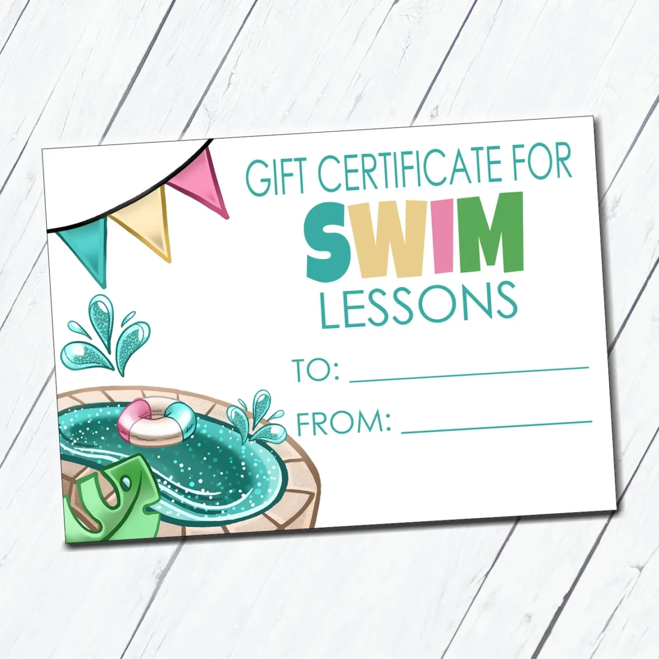 Printable Gift Certificate For Swim Lessons Wacky kracker