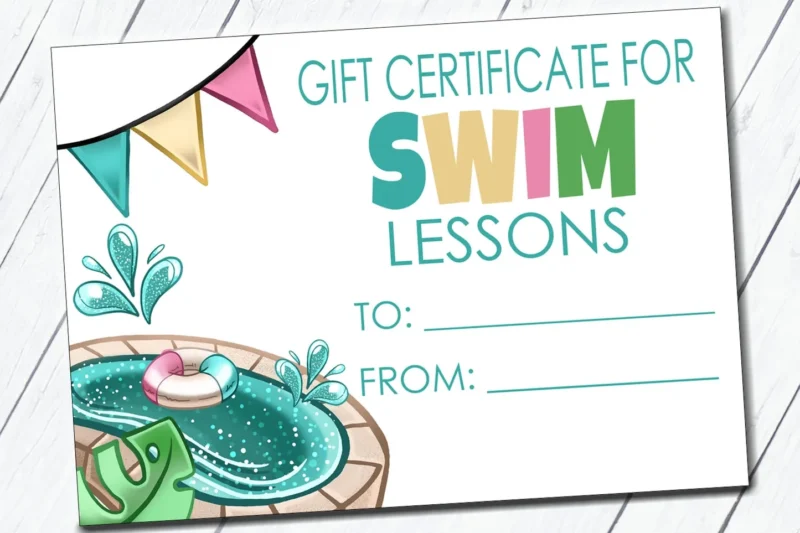 Printable Swimming Lesson Certificate