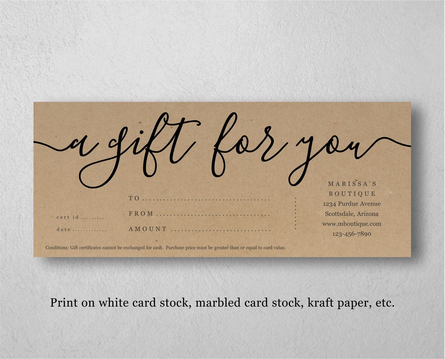 Purchase Printable Gift Certificate Purchase Printable Gift Certificate