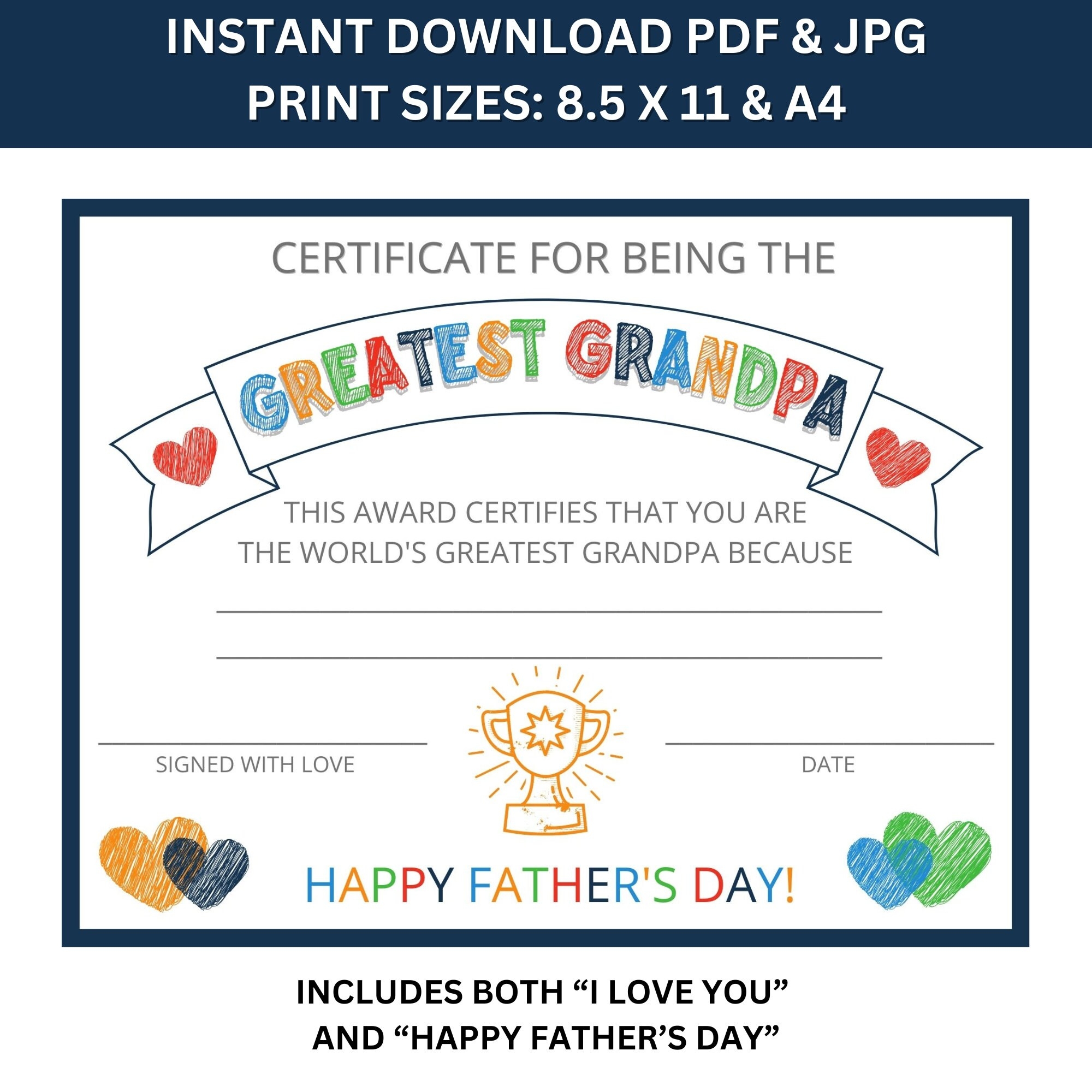 Grandparents Certificate Free Printable