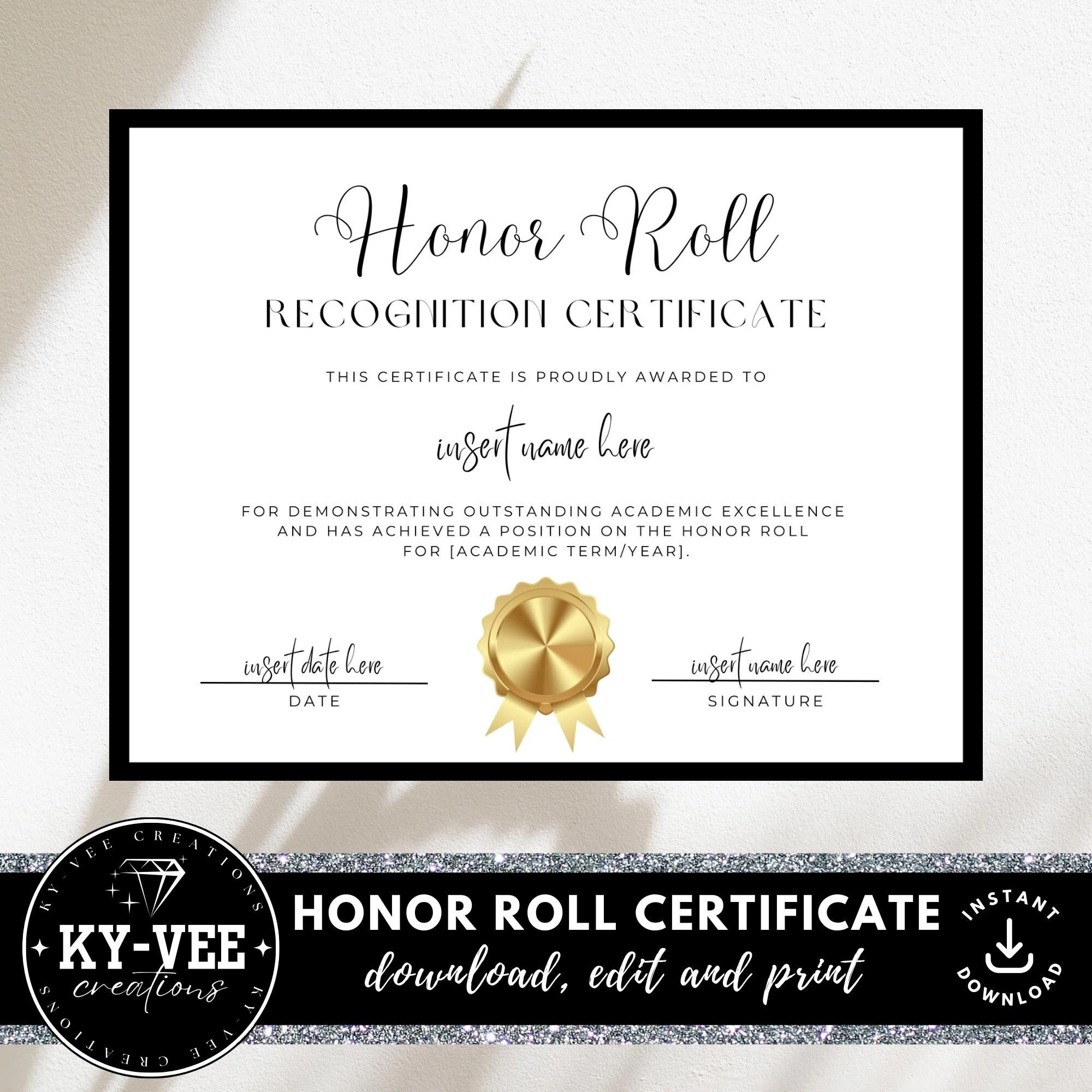 Printable Honor Roll Certificates INSTANT DOWNLOAD Certificate Of Honor Template Editable Graduation Diploma Award Canva Black And Gold Etsy Printable Honor Roll Certificates INSTANT DOWNLOAD Certificate Of Honor Template Editable Graduation Diploma Award Canva Black And Gold Etsy