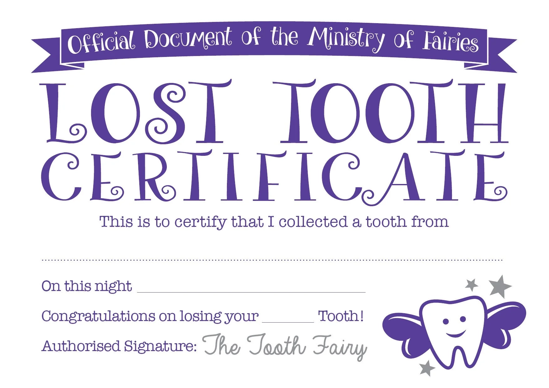 Printable Lost Tooth Certificate And Tooth Receipt PDF And PNG DecalDelightByMia Printable Lost Tooth Certificate And Tooth Receipt PDF And PNG DecalDelightByMia